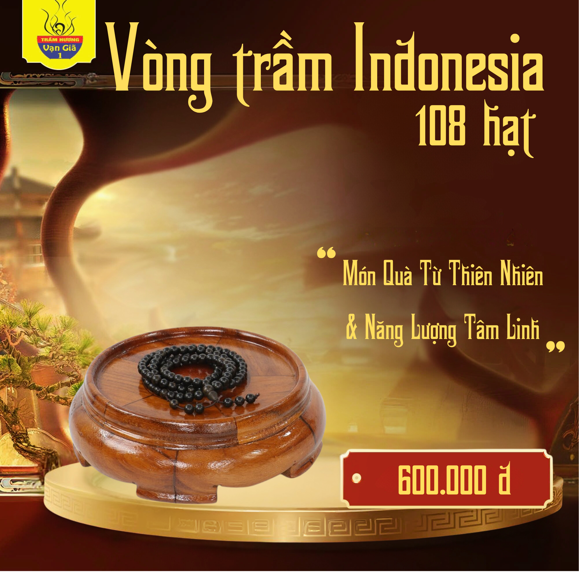 Vòng Trầm Hương Indonesia - 108 Hạt