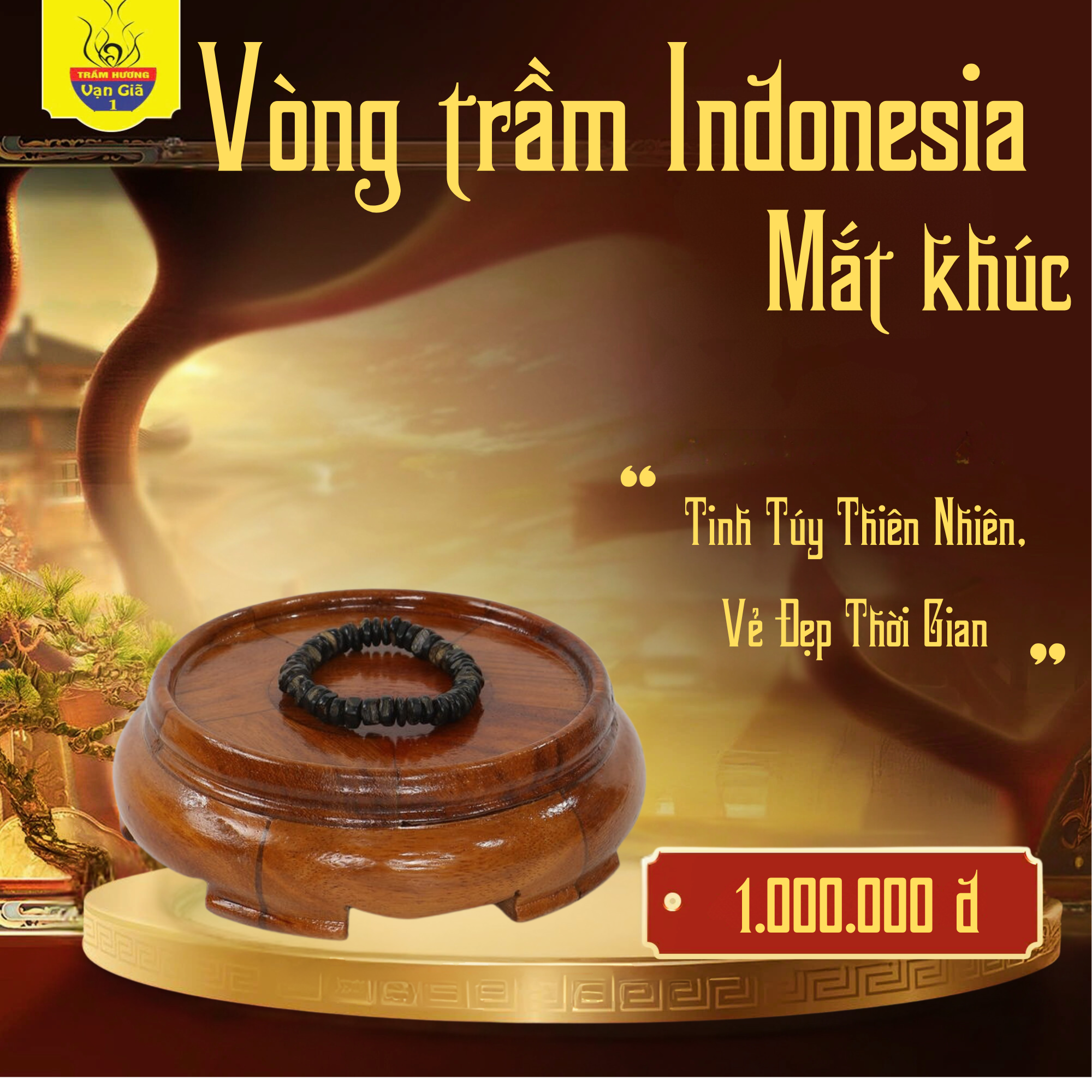 Vòng Trầm Hương Indo Mắt Khúc